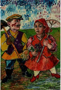 Farmer And Wife — David Davidovich Burliuk