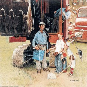 Baseball Vs Progress — Norman Rockwell