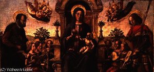 Madonna and Child enthroned with St. George and another male saint