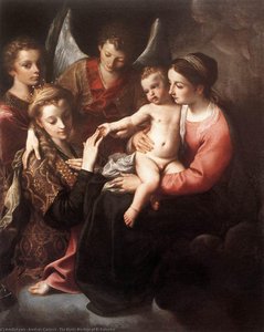 The Mystic Marriage Of St Catherine — Annibale Carracci, Baroque Art