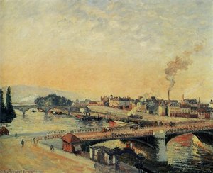 Sunrise, Rouen — Camille Pissarro, Impressionism