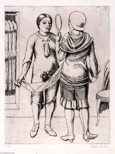 Two Women with Mirror