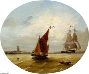 Shipping Off The Coast — Frederick Calvert