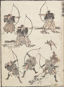Archers — Katsushika Hokusai, Ukiyo-e
