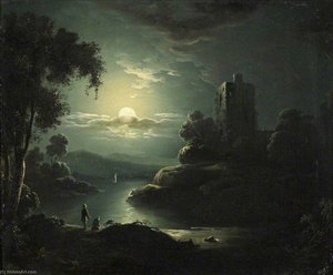 Moonlit River Landscape — Sebastian Pether