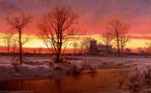 Sunset, Winter (also known as Church at Dusk)