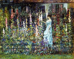 Hollyhocks — Frederick Carl Frieseke