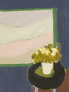 Flowers In Front Of Painting — Donald Hamilton Fraser