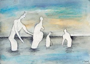 Four Sea-bathers — Henry Moore