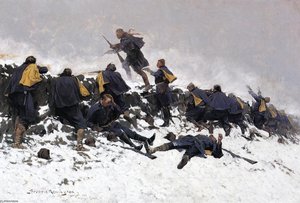 Through The Smoke Sprang The Daring Soldier — Frederic Remington