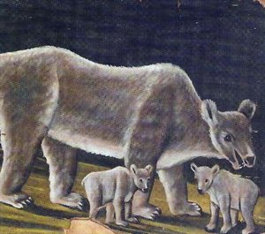 The White Bear With Cubs — Niko Pirosmani