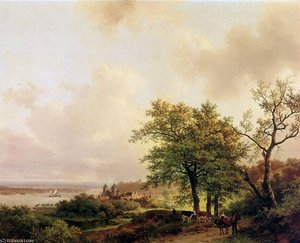 City At A River Sun — Hendrik Barend Koekkoek