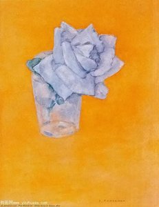 White Rose In Glass, After — Piet Mondrian