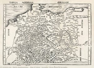 [map Of Poland – Germany] Tabula Moderna Germanie — Martin Waldseemüller