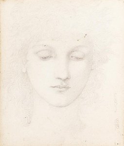 Head Of A Girl — Edward Coley Burne-jones, Pre-raphaelite