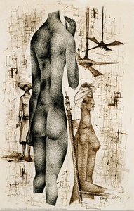 Composition With Three Women — Eldzier Cortor