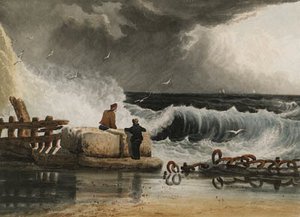 Figures Watching A Passing Storm — Samuel Prout