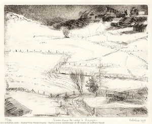 Swiss Snow Landscape At Arveyes In Canton Vaud — Hubertine Heijermans