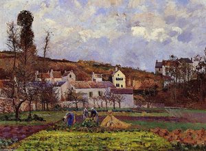 Kitchen Gardens At L'hermitage, Pontoise — Camille Pissarro