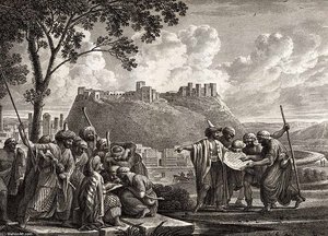 18th Century Original Drawing Of The Castle Of Hims — Louis-françois Cassas