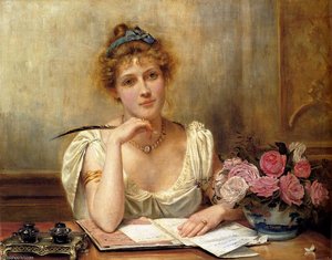 Penning A Letter — George Goodwin Kilburne
