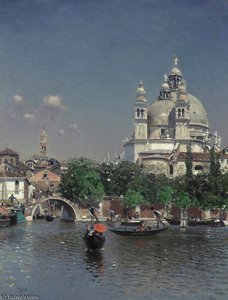 Venetian Lagoon Near The Church Of Santa Maria Della Salute — Martín Rico Y Ortega