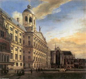 Amsterdam, Dam Square With The Town Hall And The Nieuwe Kerk — Jan Van Der Heyden, Dutch Baroque