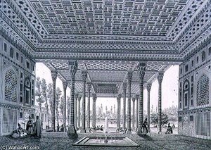 Interior View Of The Pavilion Of Mirrors, Isfahan — Pascal Xavier Coste