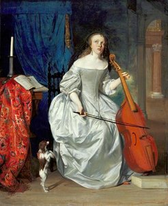 Woman Playing The Viola Da Gamba — Gabriel Metsu