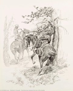 The Branches Rubbed Me Out Of My Saddle — Charles Marion Russell, Western Realism