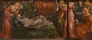 Dante's Dream On The Day Of The Death Of Beatrice (predella, Left Panel) — Dante Gabriel Rossetti, Pre-raphaelite