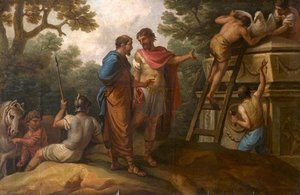 Mitellus Ordering A Marble Crow To Be Put On The Tomb Of His Former Master, Diodorus Siculus (a Set Of Three Decorative Wall Panels) — Antonio Zucchi