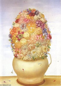 Vase De Fleurs — Fernando Botero