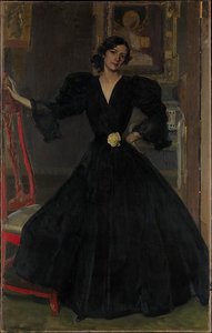 Señora De Sorolla (clotilde García Del Castillo, 1865 1929) In Black — Joaquín Sorolla Y Bastida, Impressionism