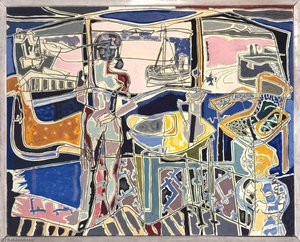 Harbour Window with Two Figures, St Ives July 1950