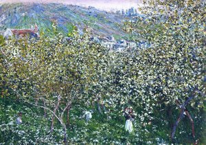 Vetheuil, Flowering Plum Trees — Claude Monet, Impressionism