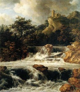 Waterfall With Mountain Castle — Jacob Isaackszoon Van Ruisdael