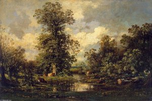 Forest Landscape — Jules Dupré, Barbizon School