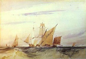 Shipping Off The Coast Of Kent — Richard Parkes Bonington, Romanticism