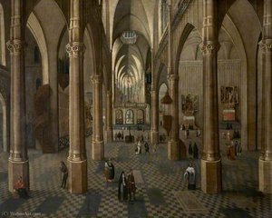 Interior Of Antwerp Cathedral — Pieter The Elder Neeffs