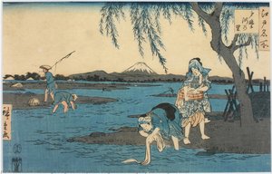 Village By The Tamagawa River — Hiroshige Utagawa Ii, Toyokuni Utagawa Iv