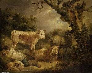 Calf And Sheep — George Morland