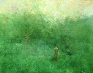 The White Birich — Thomas Wilmer Dewing