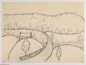 Hill, Trees And Road — Frank Mcclure