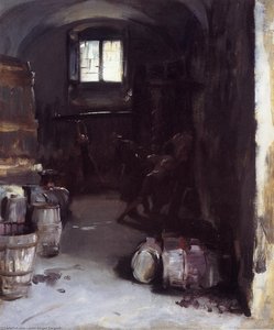 Pressing The Grapes: Florentine Wine Cellar — John Singer Sargent