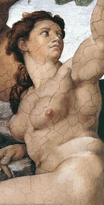 The Fall And Expulsion From Garden Of Eden (detail) — Michelangelo Buonarroti, High Renaissance