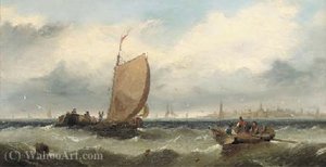 Fishermen hauling in their nets