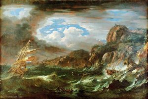 Night Storm At Sea With Dutch Ships Being Wrecked — Pieter The Younger Mulier