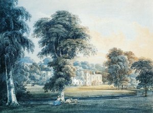 Chalfont House, Buckinghamshire, With A Shepherdess — Thomas Girtin