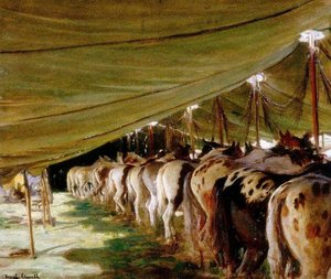 Sanger's Ring Horses — Frederick William Elwell, Impressionism